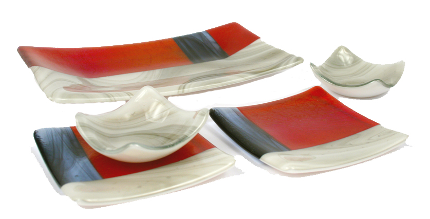 Black Red Smoke Sushi Set