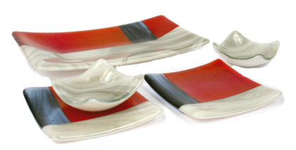 Black Red Smoke Sushi Set